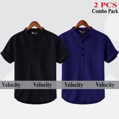 Oxford cotton fabric katua BLACK - BLUE