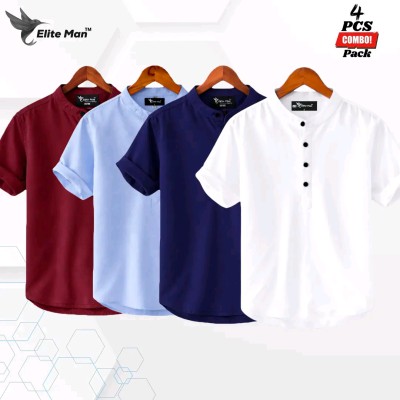 Oxford cotton fabric katua  WHITE - MAROON- SKY JAAM