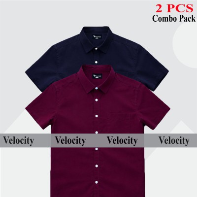 Half Sleeve Shirt For Men's BLACK -MAROON