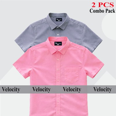 Half Sleeve Shirt For Men's PINK -ASH
