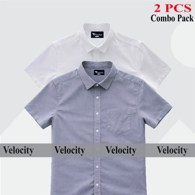 Half Sleeve Shirt For Men's WHITE -ASH