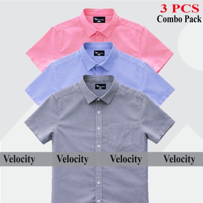 Half Sleeve Shirt For Men's PINK -SKY - ASH