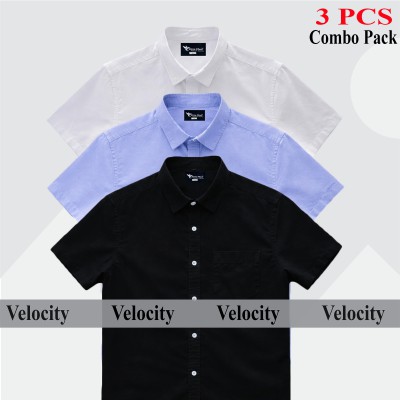 Half Sleeve Shirt For Men's WHITE - BLACK-SKY