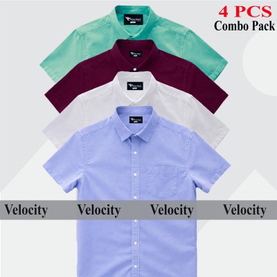 Half Sleeve Shirt For Men's WHITE -PEST -MAROON- SKY