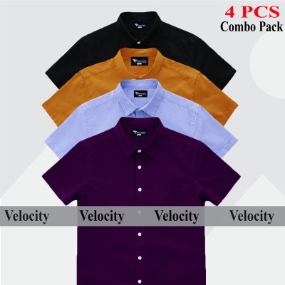 Half Sleeve Shirt For Men's KATHALI -BLACK -SKY -JAME