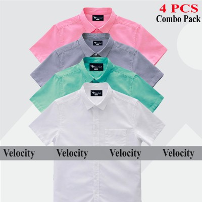 Half Sleeve Shirt For Men's WHITE-ASH-PEST-PINK