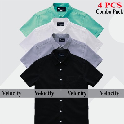 Half Sleeve Shirt For Men's WHITE -BLACK- PEST-ASH