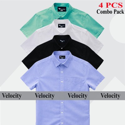 Half Sleeve Shirt For Men's WHITE -SKY -PEST-BLACK