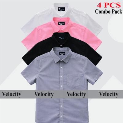 Half Sleeve Shirt For Men's WHITE- BLACK- ASH-PINK
