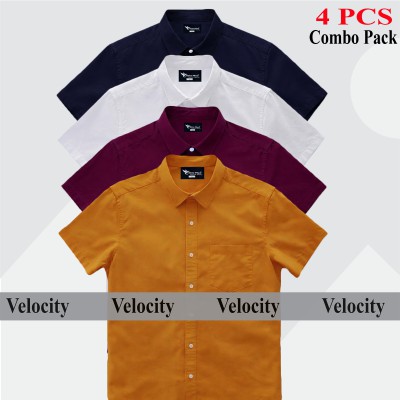 Half Sleeve Shirt For Men's WHITE -BLACK- KATHALI -MAROON