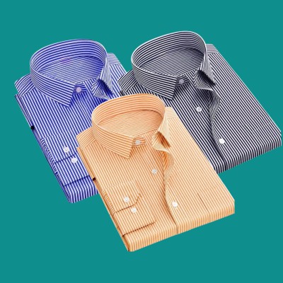 premium quality Stripe Formal shirt SKY BLUE-ORANGE-BLACK