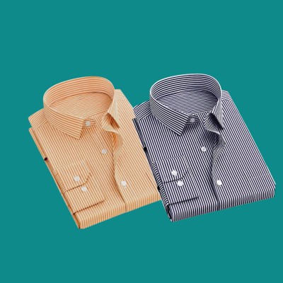 Premium quality Stripe Formal shirt BLACK-ORANGE
