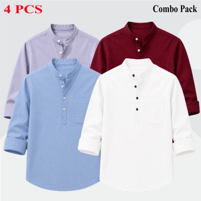 Oxford full sleeve Katua WHITE-SKY-MAROON-ASH